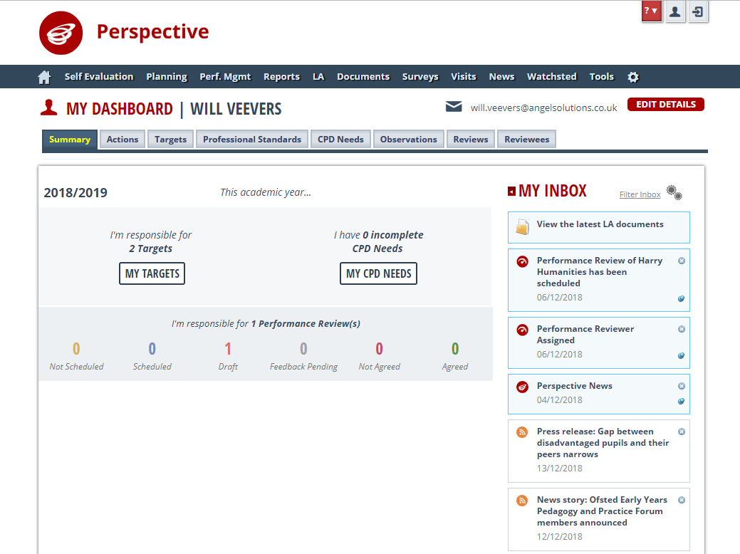 Using Your Personal Dashboard Perspective